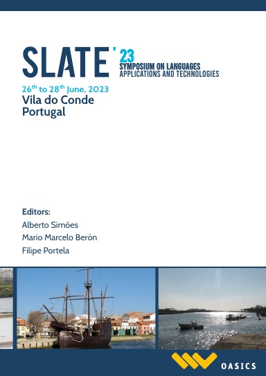 Cover of 12th Symposium on Languages, Applications and Technologies, SLATE 2023,